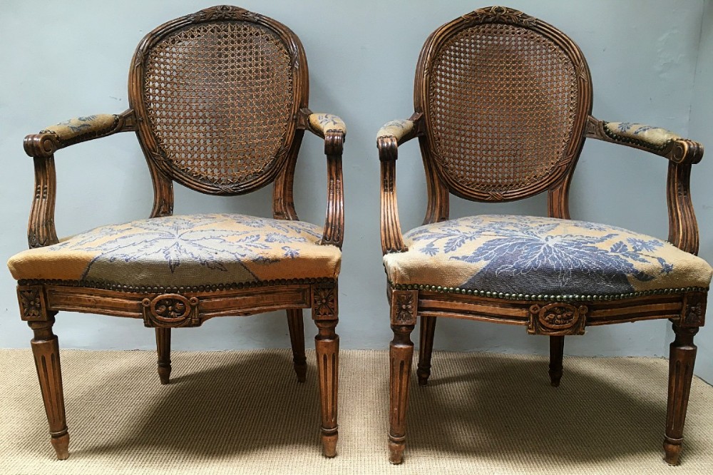 Pair of French Antique Fauteuils 