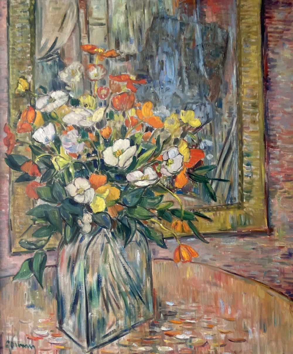 Vase of Flowers - Antique Oil Painting
