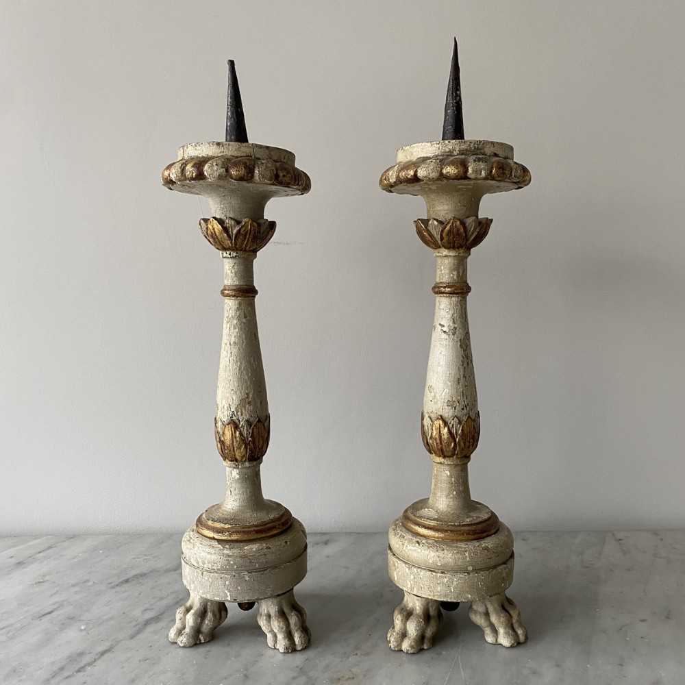 Pair of Painted Candlesticks