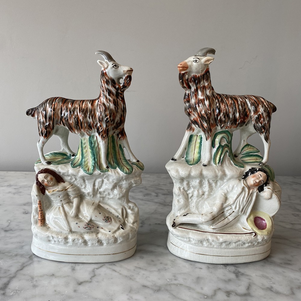 Pair of Staffordshire Goats 