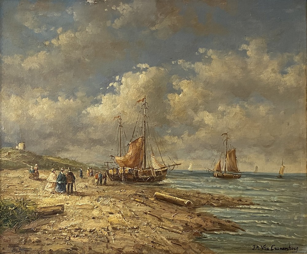 Coastal View - Antique Oil Painting