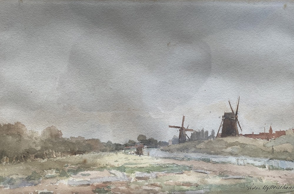 Windmills - Antique Watercolour