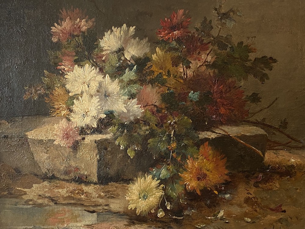 Flowers - Antique Oil Painting