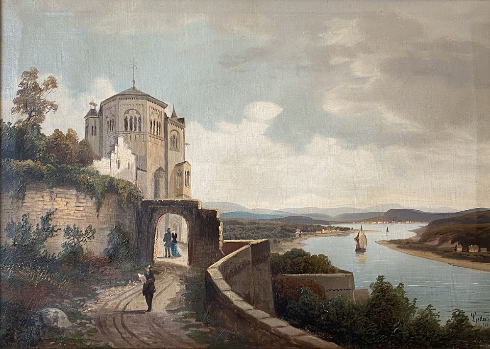 View of River - Antique Oil Painting