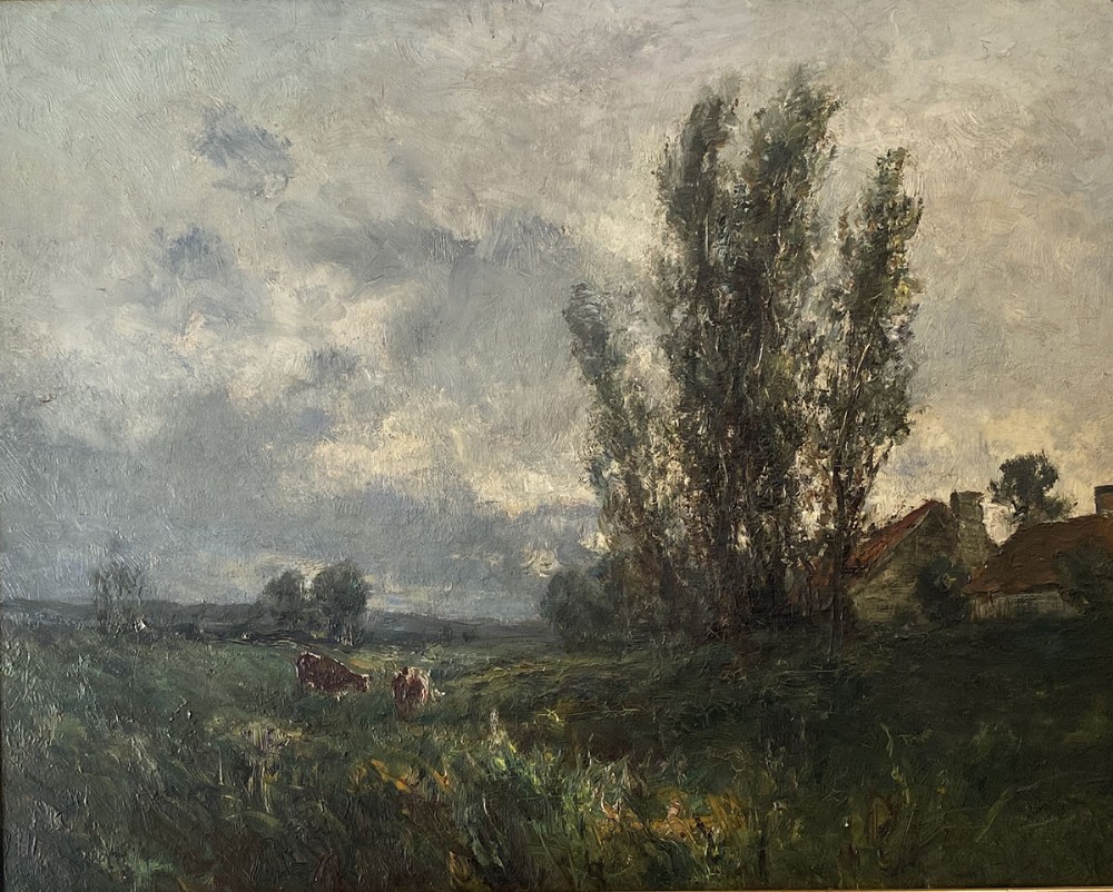 Cattle in a Landscape - Antique Oil Painting