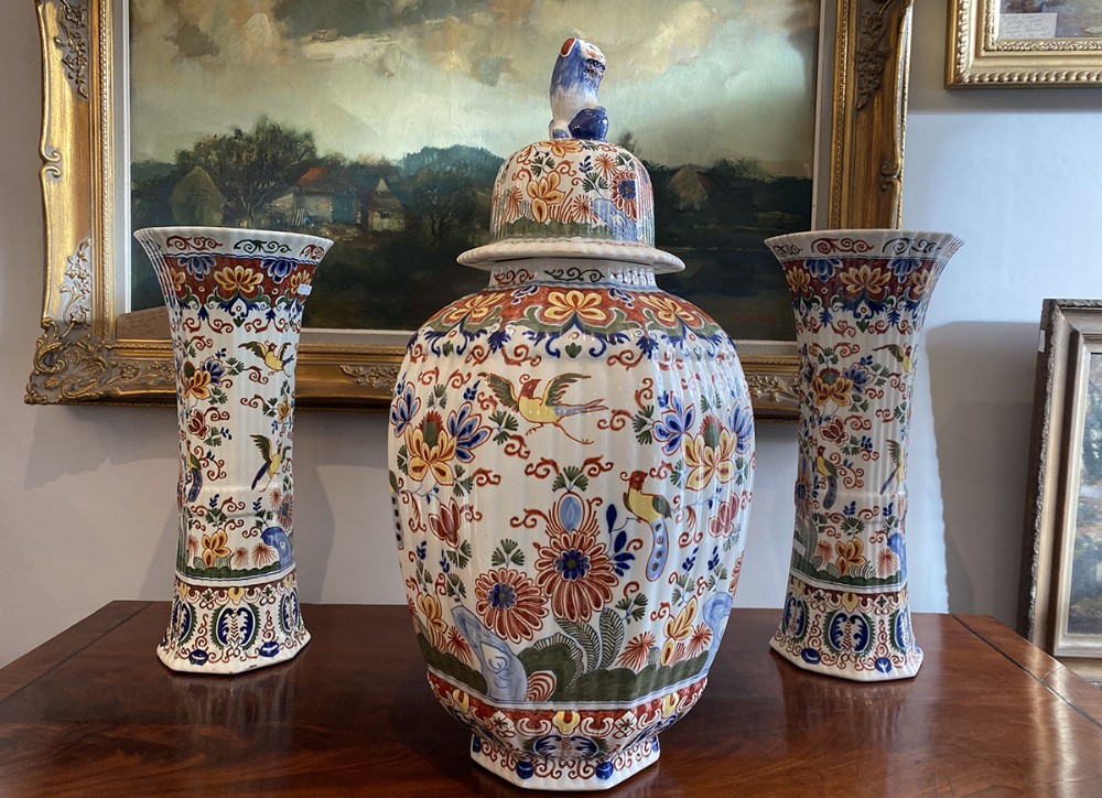 Set of Three Boch Vases