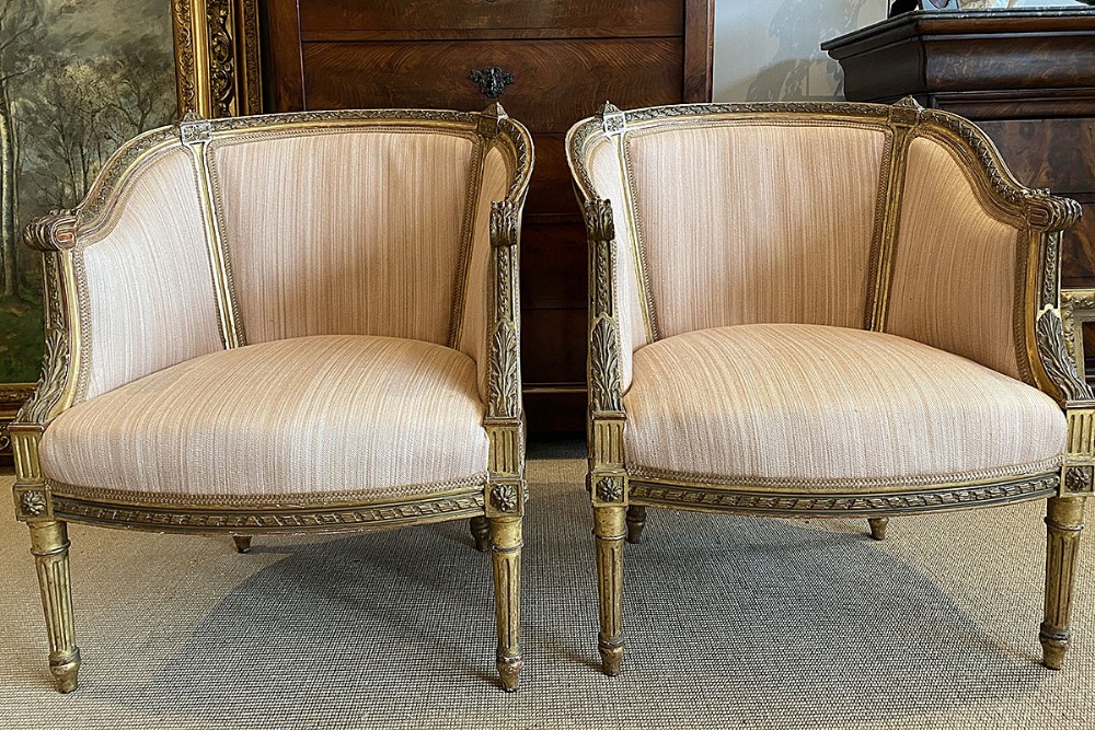 Pair of 19th Century Gilt Armchairs