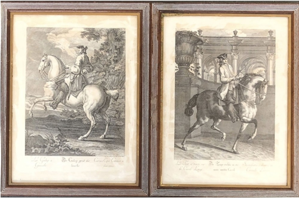 Pair of Equestrian Etchings - 18th Century