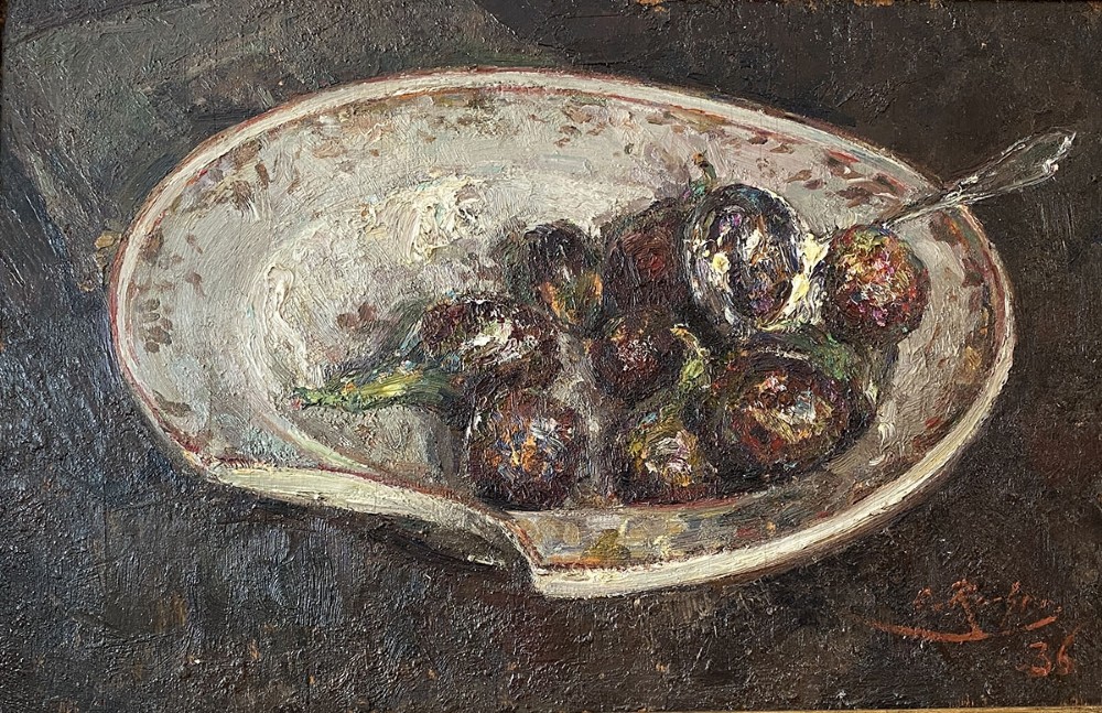 Fruits in a  Bowl - Antique Oil Painting