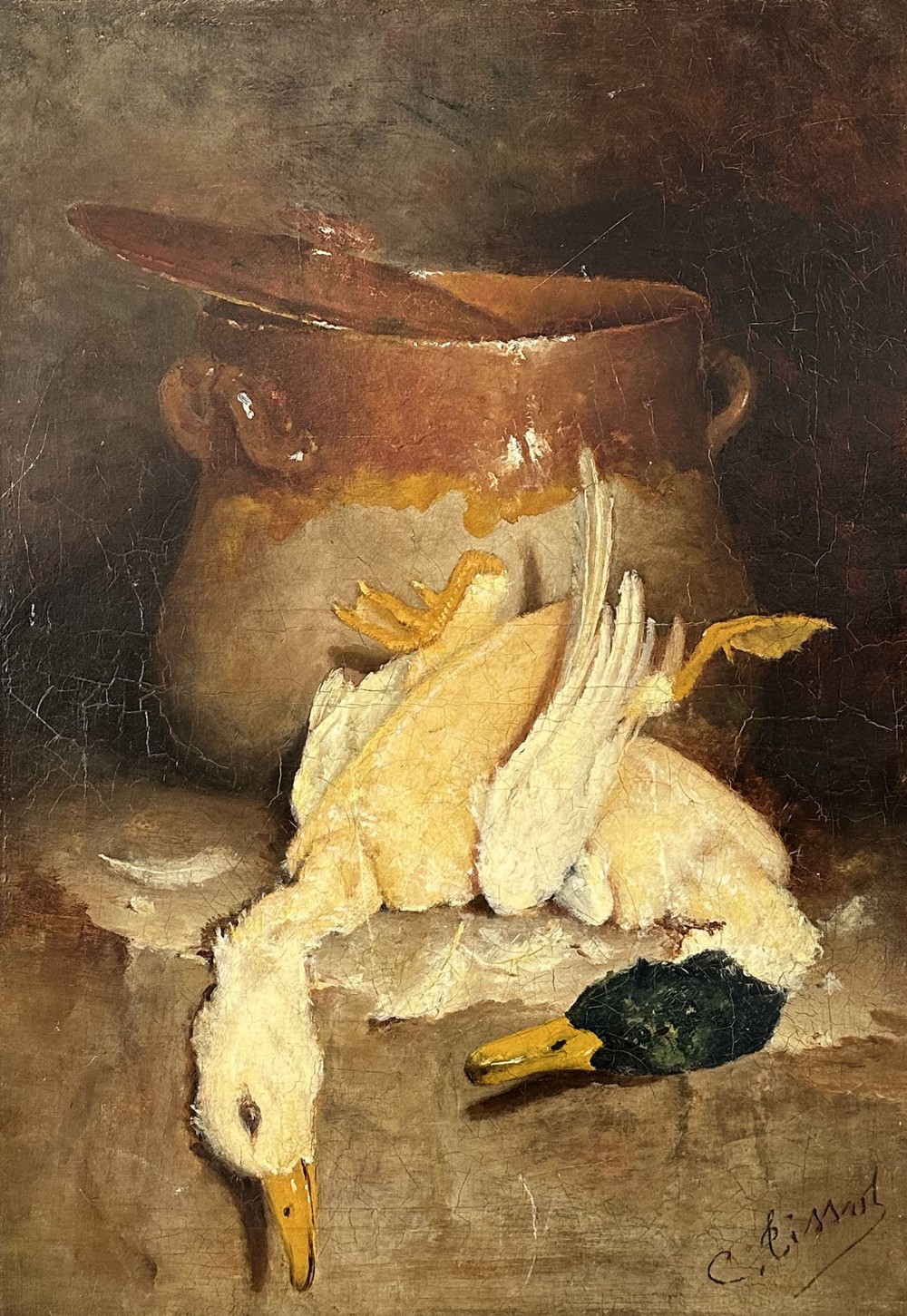 Confit du Canard - Antique Oil Painting