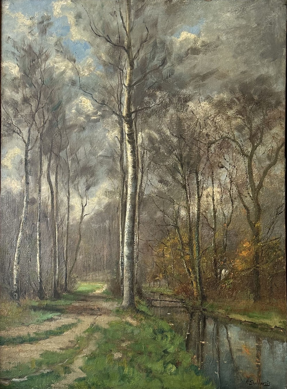 Woodland View - Antique Oil Painting
