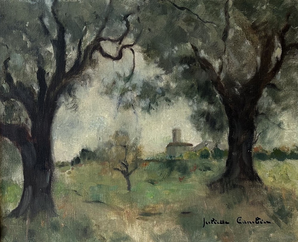 Two Trees - Antique Oil Painting