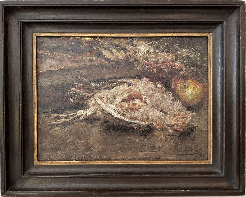 Still Life of a Bird - Antique Oil Painting