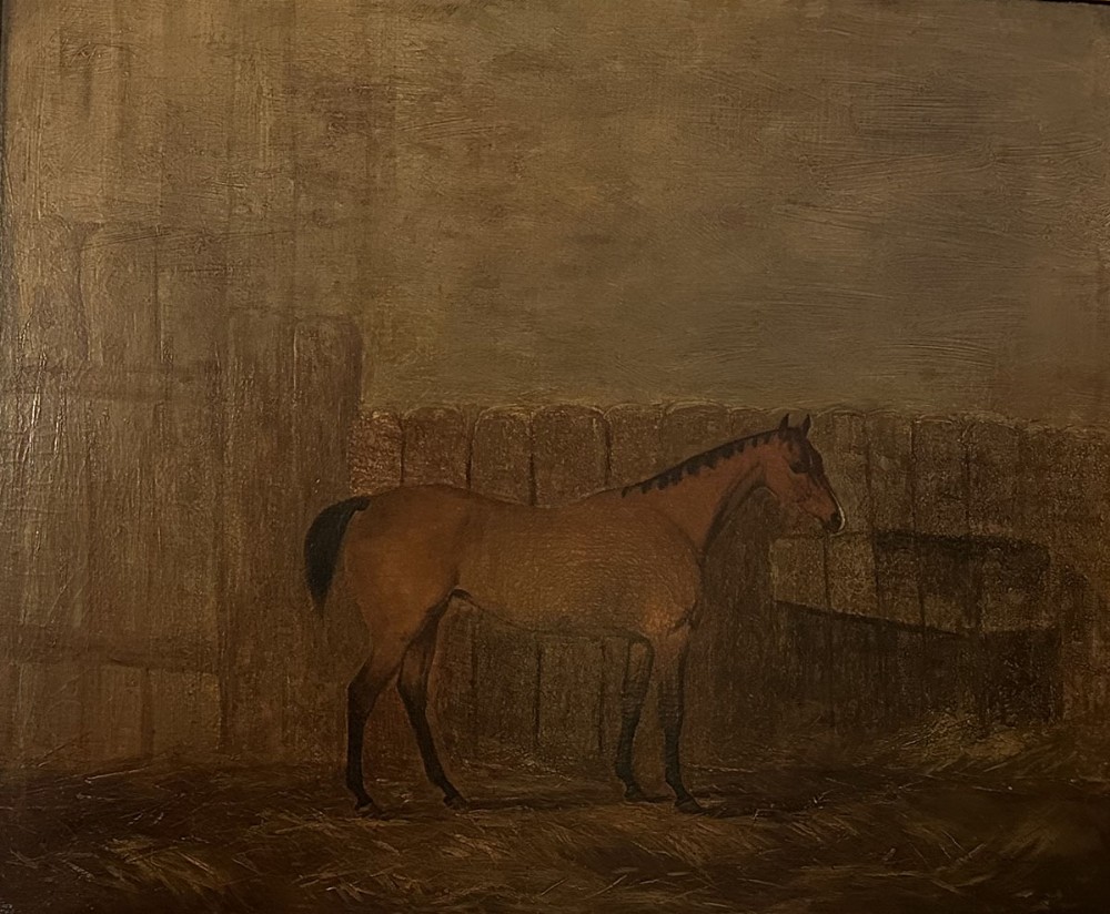 Light Bay Horse - Antique oil Painting