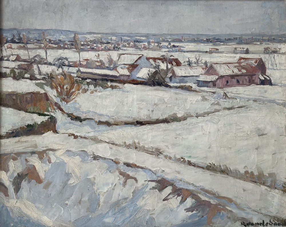 Winter Landscape - Antique Oil Painting