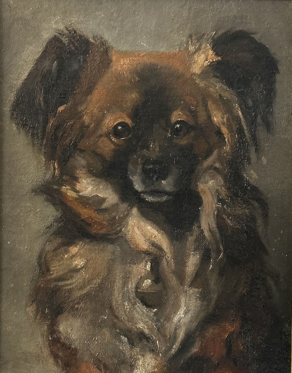 Portrait of a Dog - Antique Oil Painting
