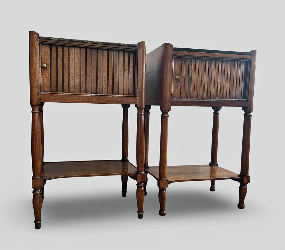 Pair of Marble Topped Bedside Tables