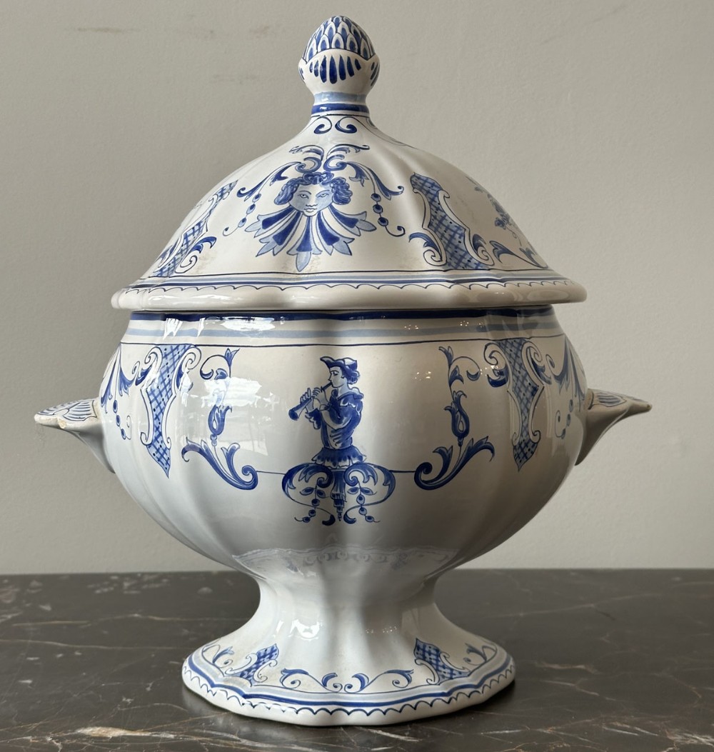 Blue and White Ceramic Tureen