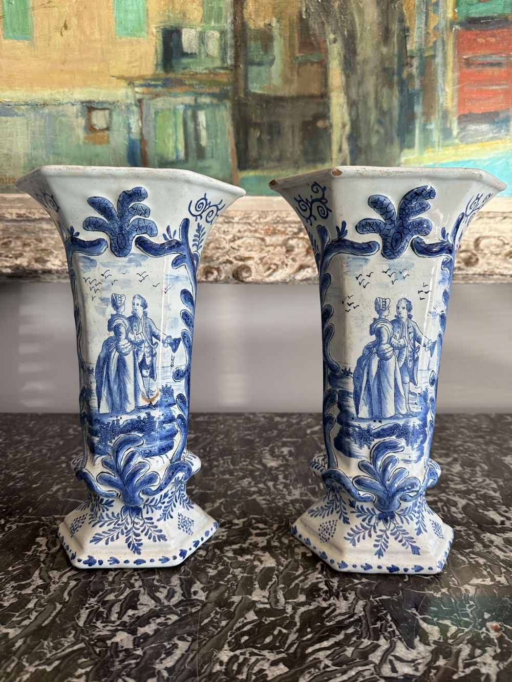Pair of Delft Vases - 18th Century