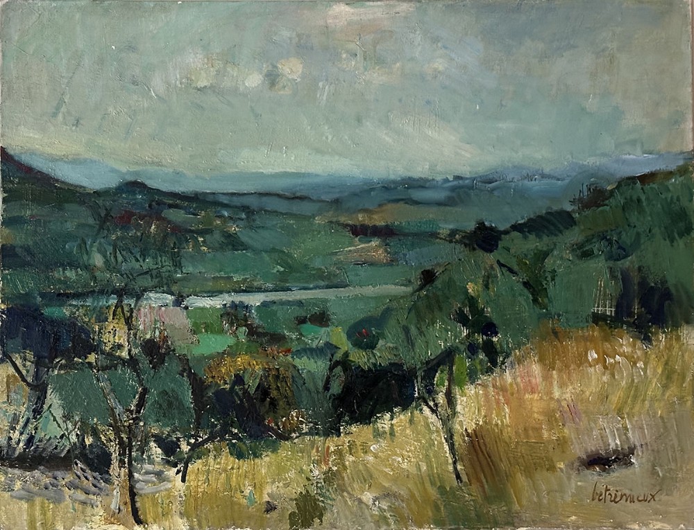 Summer Landscape II - Antique Oil Painting