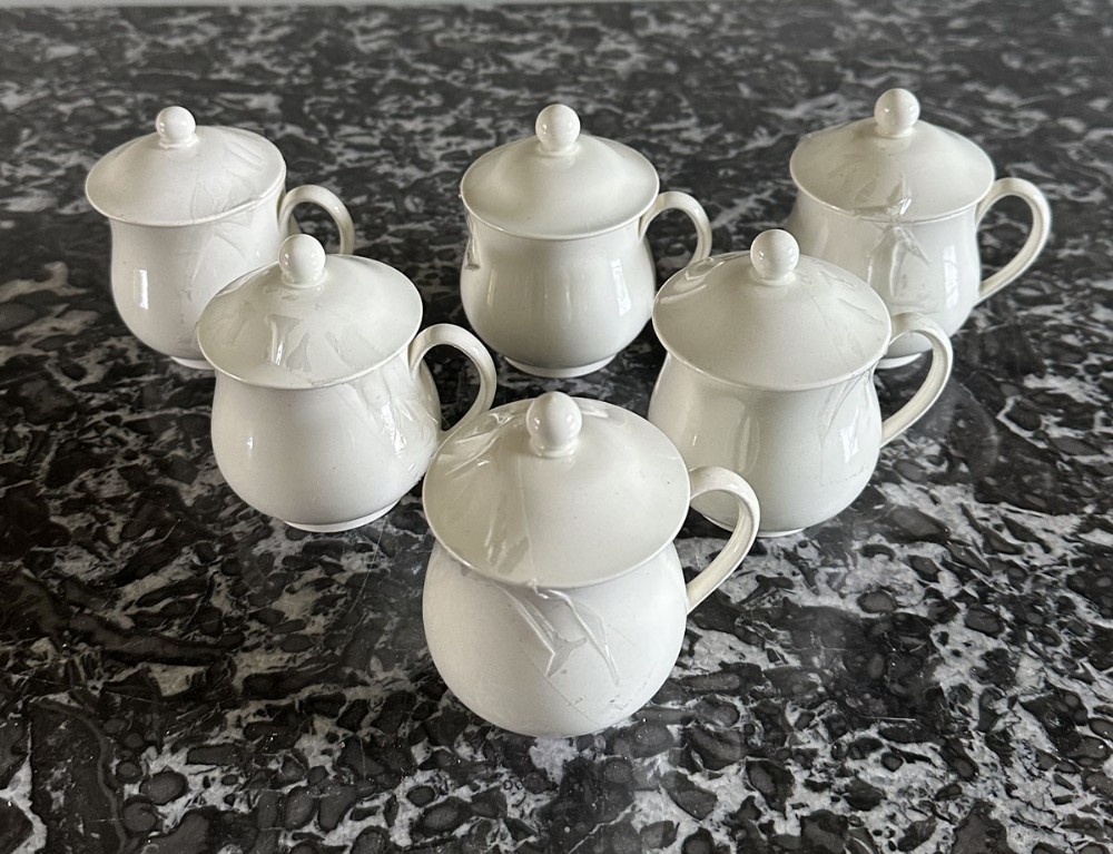 Six French Cream Pots