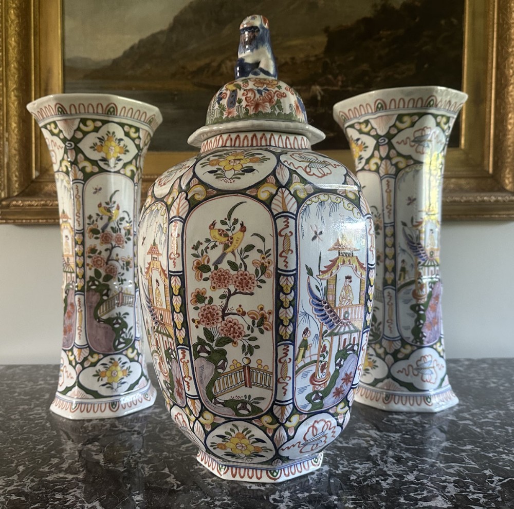 Dutch Ceramic Garniture Set