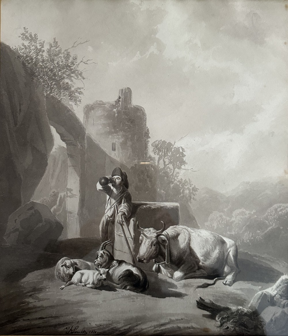 The Thirsty Farmer - 19th Century Watercolour