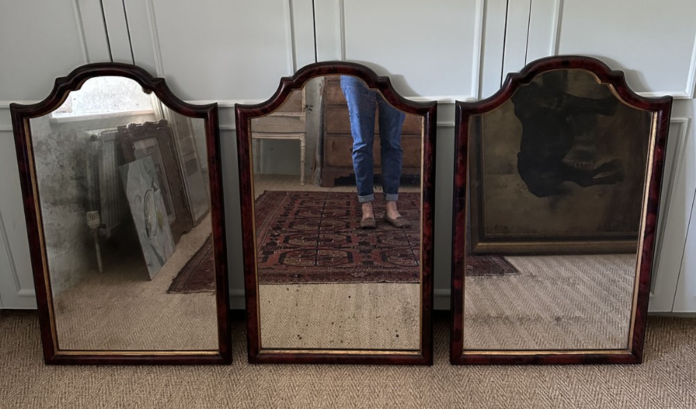 Set of Three Tortoiseshell Style Mirrors