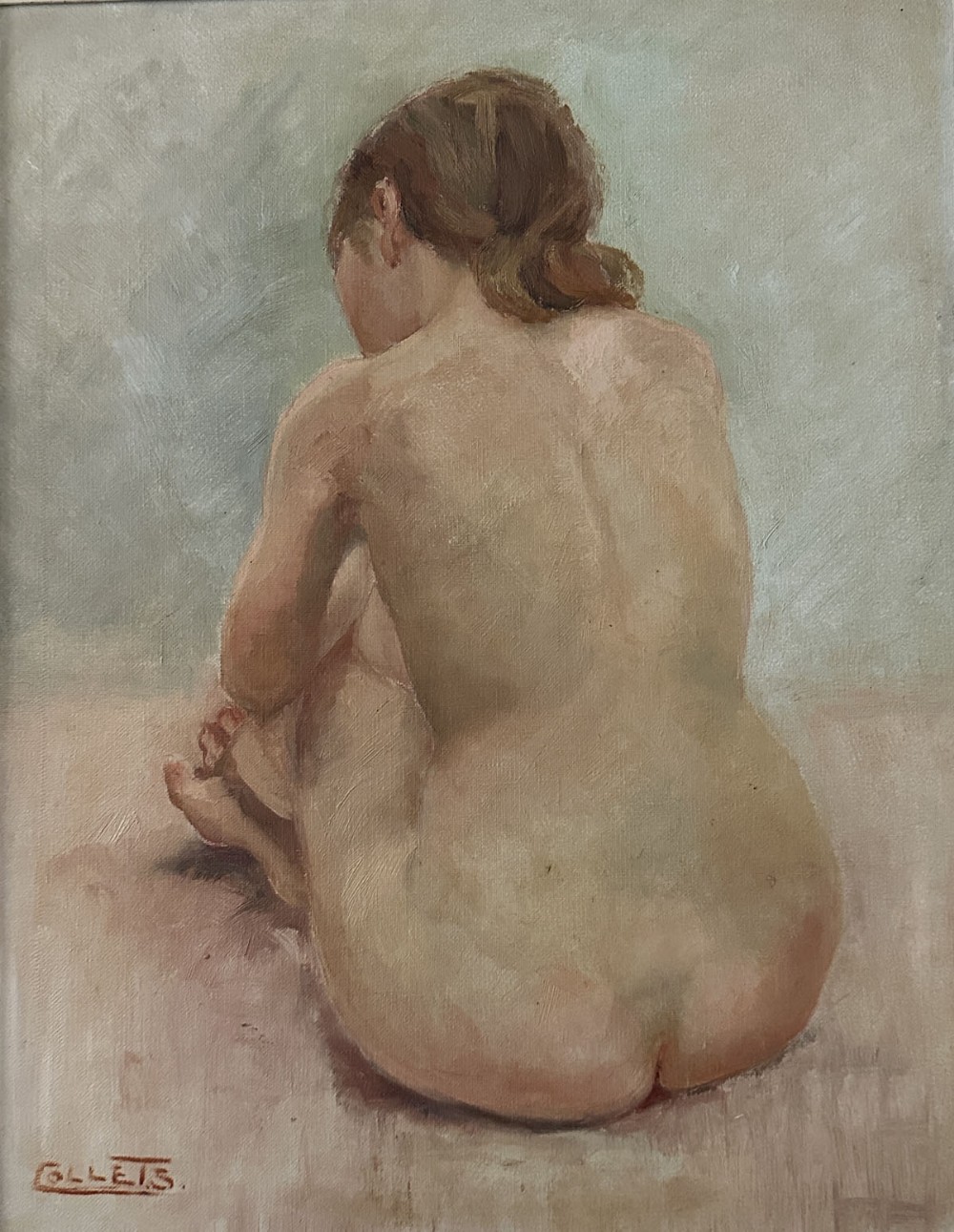 Female Nude - Antique Oil Painting