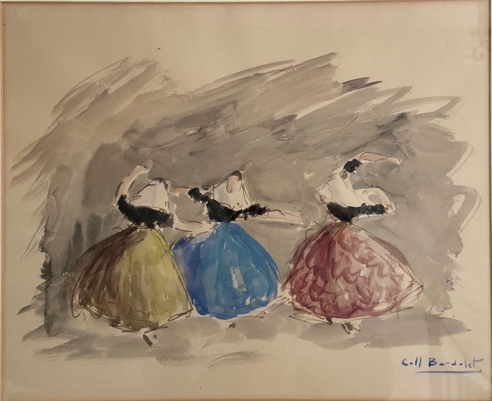 Spanish Dancers - Antique Watercolour