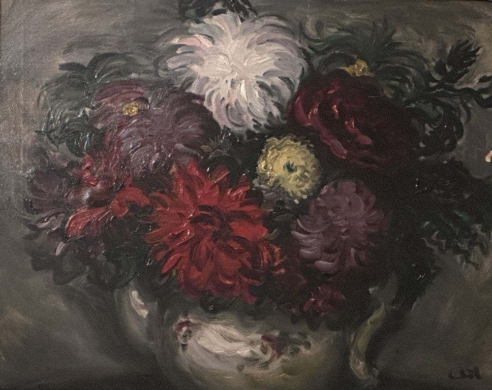 Vase of flowers - Antique oil Painting
