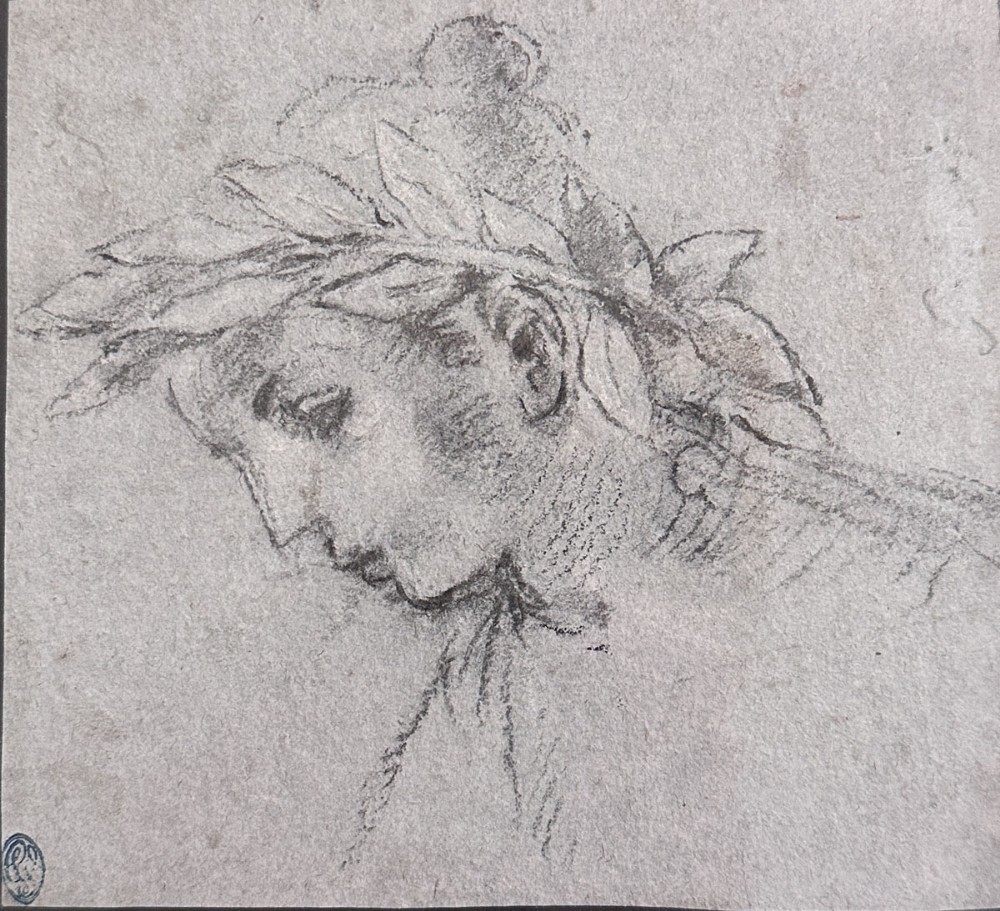 Italian Portrait - Antique Drawing 