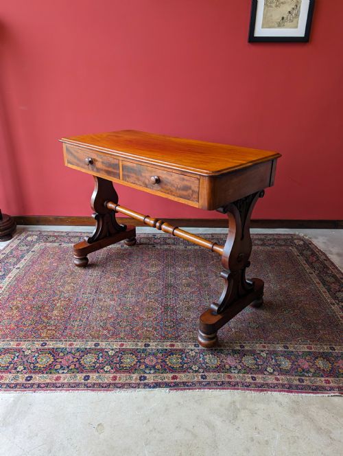 Antique 19th Century Mahogany Partners Style Library Table / Writing Table
