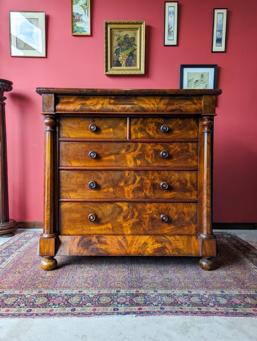 Antique Victorian Mahogany Scotch Chest / Large Chest of Drawers