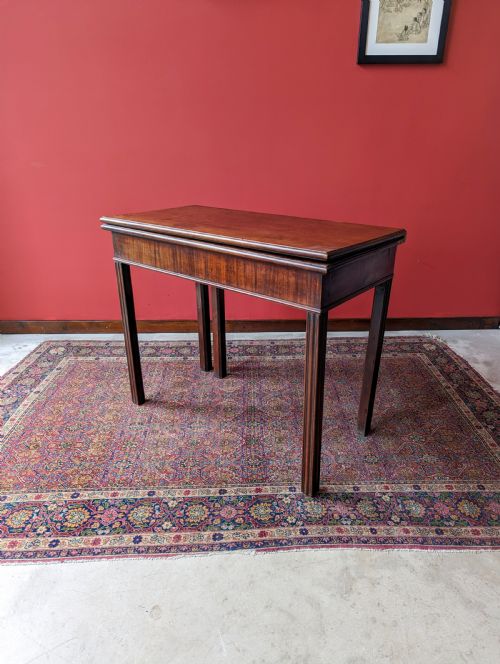 Antique Georgian Mahogany Fold Over Tea Table