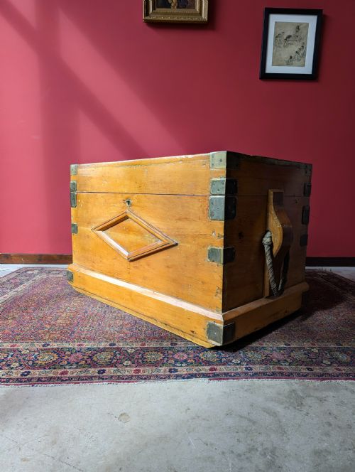 Large Antique Victorian Sea Captain's Chest Circa 1893