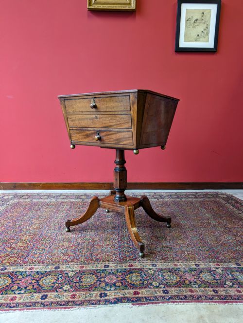Antique 19th Century Mahogany Sewing Table / Work Table / Side Table