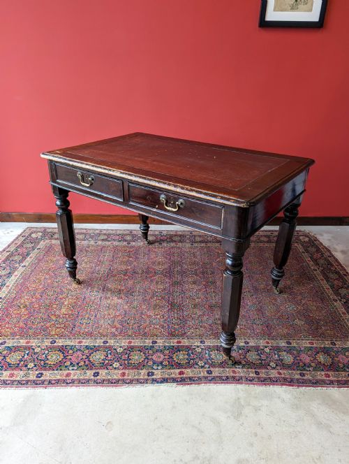Antique Victorian Ebonised Mahogany Writing Table