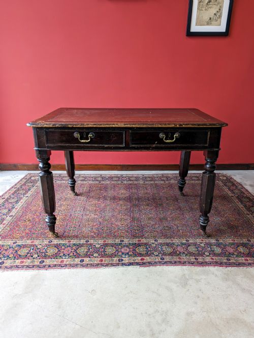 fig 1. Antique Victorian Ebonised Mahogany Writing Table