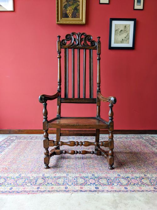 fig 1. Antique William & Mary Walnut Armchair Circa 1690