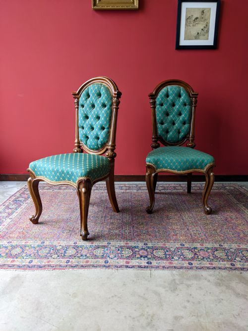 fig 1. Pair of Antique 19th Century Walnut Parlour Chairs
