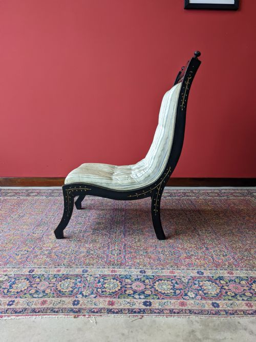 Antique 19th Century Ebonised Aesthetic Movement Chair
