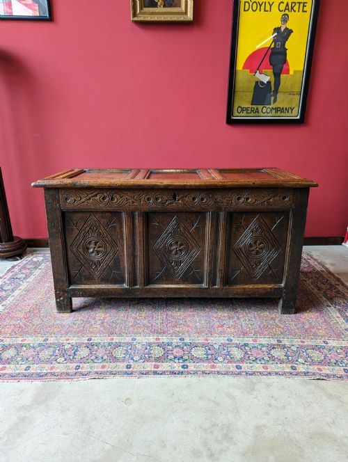 Antique Late 17th Century Oak Coffer / Blanket Box