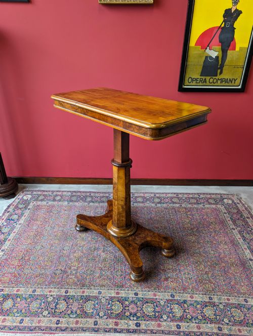 Antique Victorian Walnut Rise & Fall Duet Music Table / Reading Table