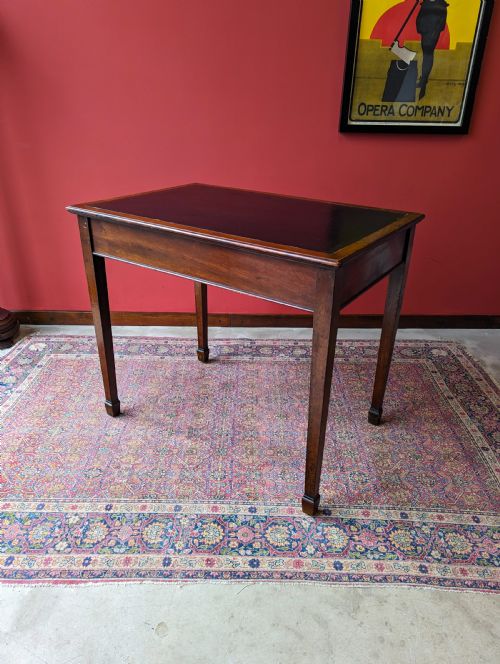 Antique Victorian Mahogany Leather Topped Writing Table