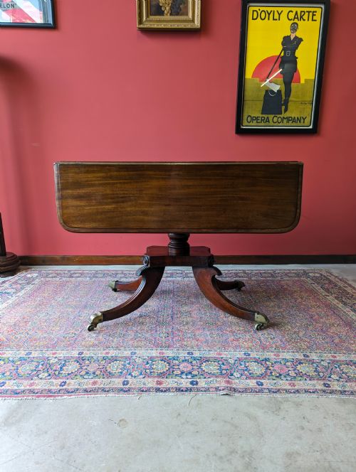 fig 1. Antique 19th Century Regency Mahogany Pedestal Pembroke Table