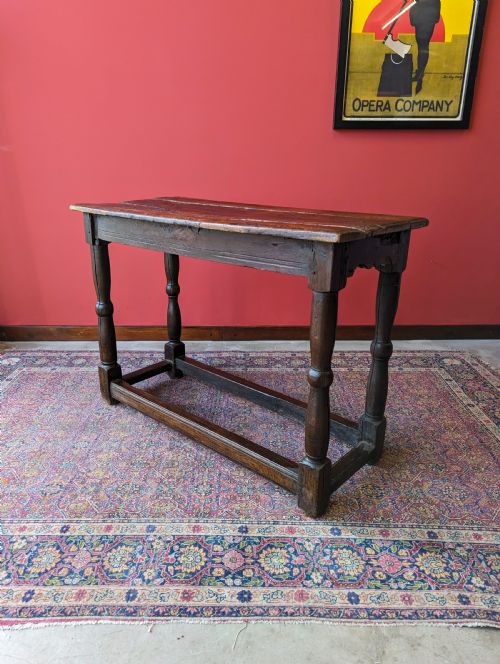 Antique 17th Century Oak & Elm Side Table