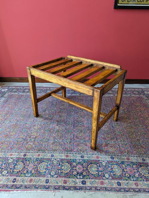 Antique Early 20th Century Beech Luggage Stand