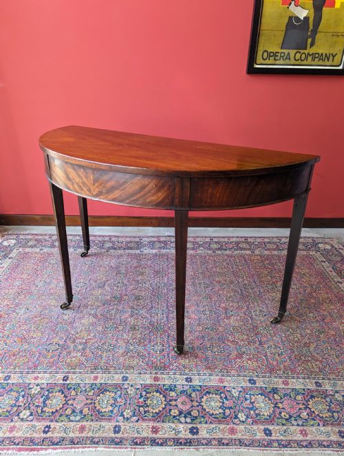 Antique Victorian Mahogany D-end / Demilune Side Table