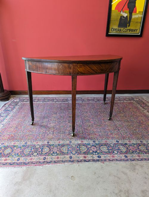 Antique Victorian Mahogany D-end / Demilune Side Table
